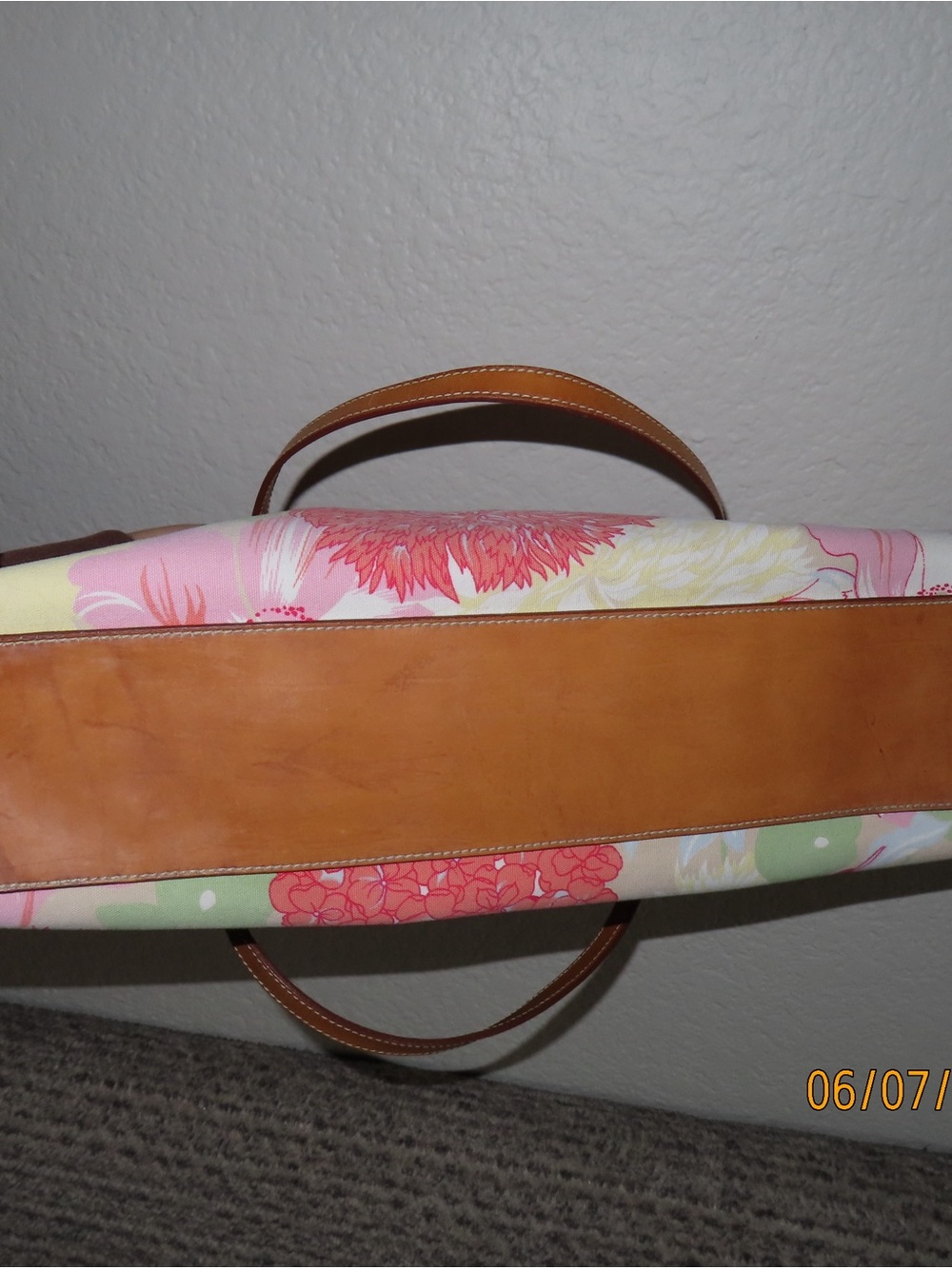 Burberry Pink, Cream & Green Floral Shoulder Bag - Picture 7 of 7